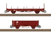 Trix 24191 - H0 - 2-tlg. Set Güterwagen mit Rungenwagen, MÁV, Ep. VI